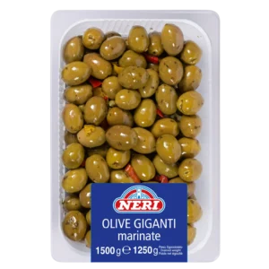 Olive verdi giganti marinate snocciolate e farcite