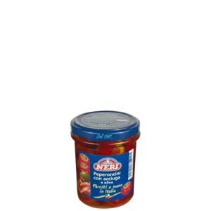 Round Chili Peppers Stuffed with Anchovy and Olive