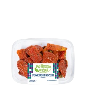 Marinated sun-dried tomatoes in tray